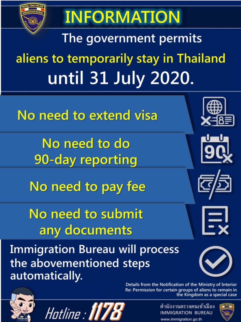 Thailand Immigration Bureau Announcement 1